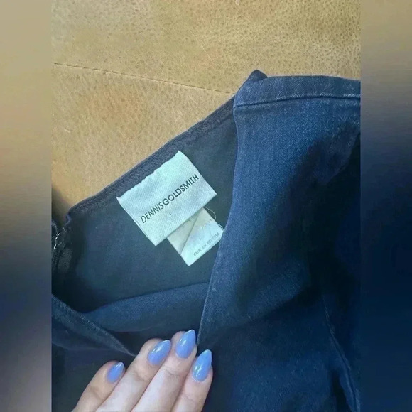 Dennis Goldsmith Vintage Denim Short Sleeve Mesh Knee Length Dress Sz 6 - Picture 5 of 8